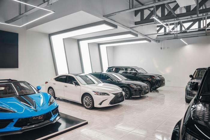 High-gloss garage showroom