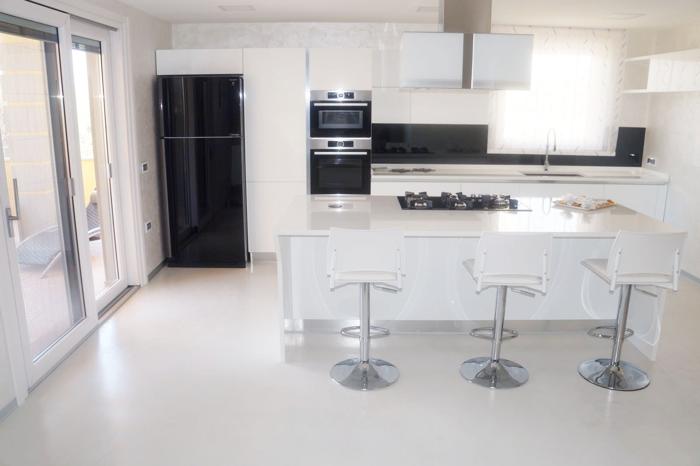 Residential white resin floor